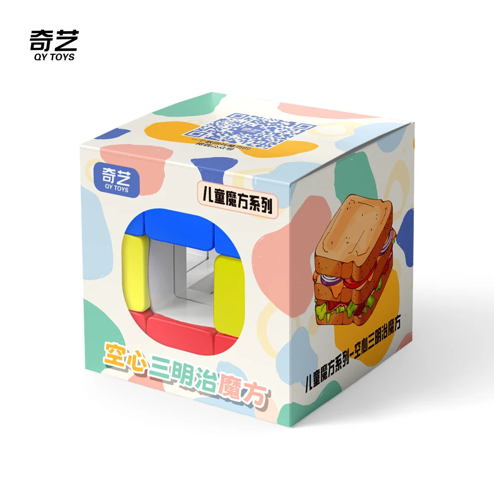 [JudyCube] Qiyi Void Sandwich Magic Speed Cube Stickerless Professional Fidget Toys Hollow sandwich 3x3 Cubo Magico Puzzle