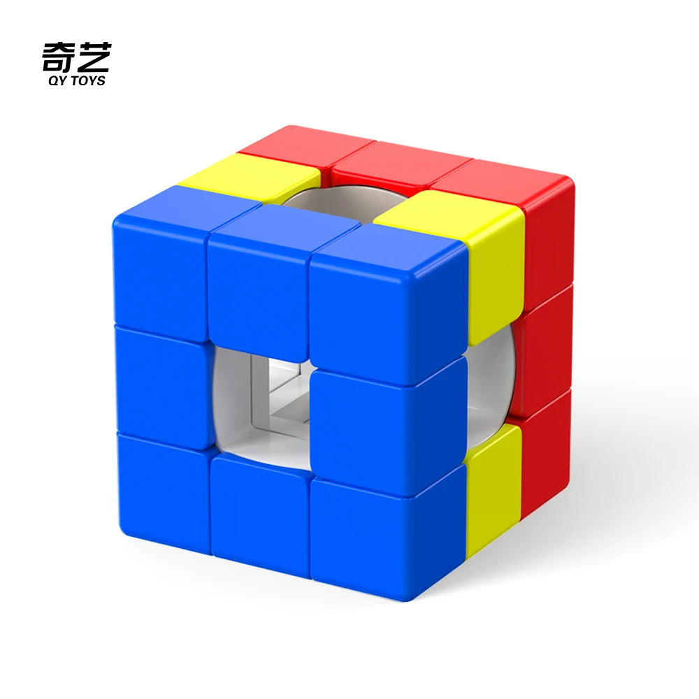 [JudyCube] Qiyi Void Sandwich Magic Speed Cube Stickerless Professional Fidget Toys Hollow sandwich 3x3 Cubo Magico Puzzle