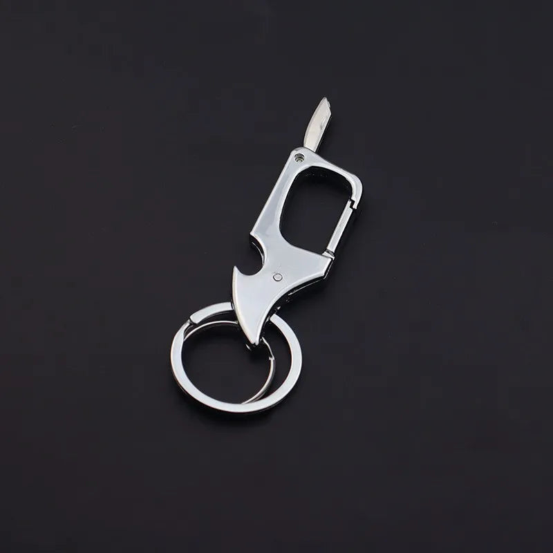 Men's Multifunctional Keychain Bottle Opener Anti-Lost Car Key Ring Creative Waist Hanging Design