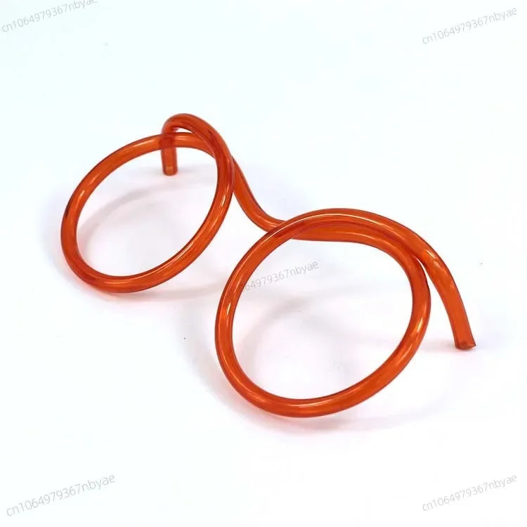 Funny Soft Glasses Straw Baby Flexible Drinking Tube Kids Crazy DIY Straws Creative Toys Children Birthday Party Toy Accessories