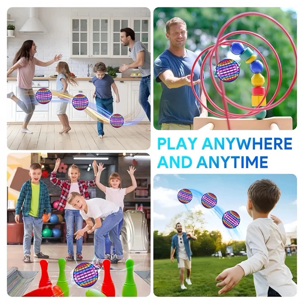 Flying Ball Children's Hand Controlled Color LED Cosmic Globe 360 ° Rotating Suspension Ball Suitable for Indoor and Outdoor Toy