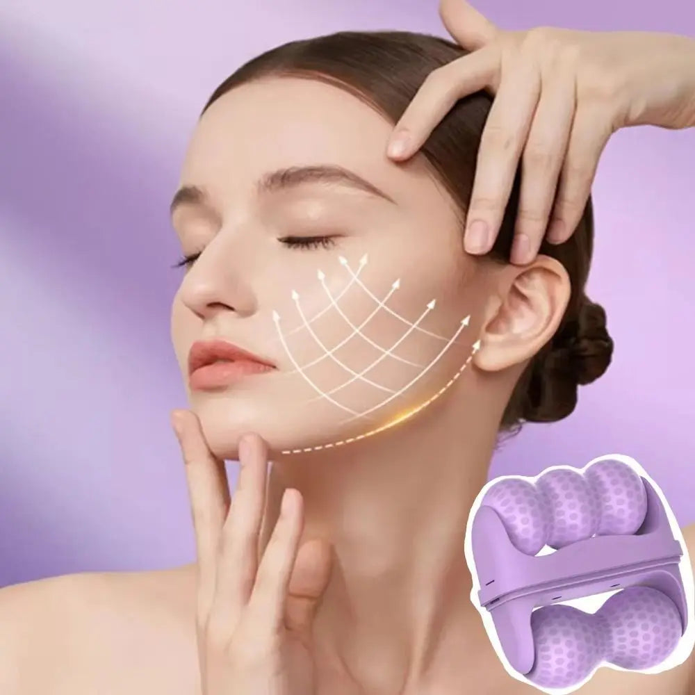 2 In 1 Face Massage Roller W and V Ice Shaping Handheld Ice Roller Reduce Double Chin Cold Compress Ice Facial Roller