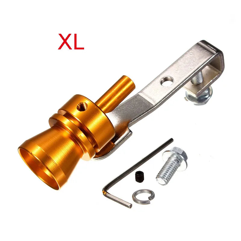 Gold Motorbike Car Blow Off Turbo Whistle Exhaust Muffler Pipe Aluminum Simulator Sound Pipe Car Motorcycle S/M/L/XL Car Styling