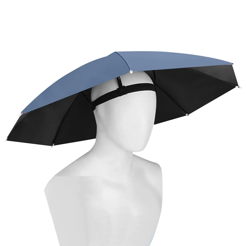 Foldable Umbrella Hat For Sun Protection Rain Protection Fishing Outdoor Sports Cycling Sun Protection Head Wearing Umbrella Hat