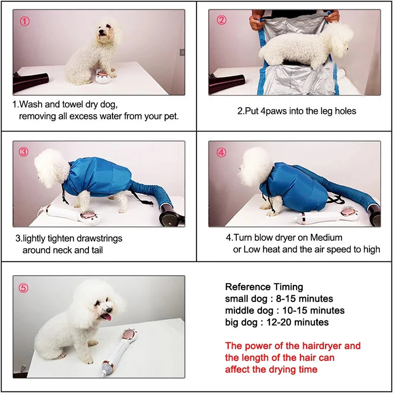 Folding Dog Dry Bag Bath Tools Dog Pet Hair Dryer Hair Dryer Cat Dry Bag Pet Cleaning Beauty Accessories