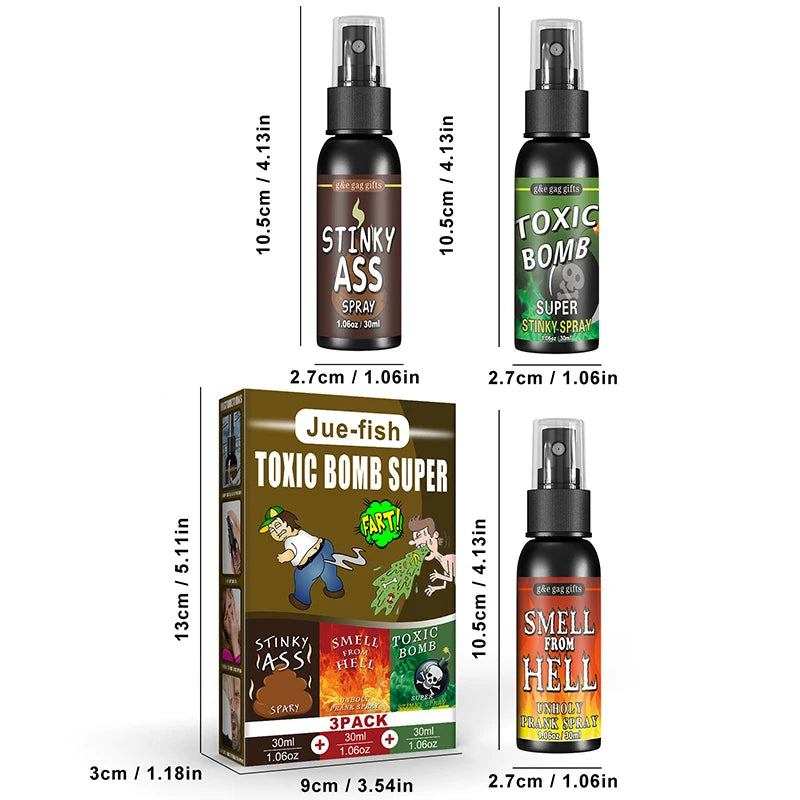 30ml Fart Gag Spray Prank Joke Plastic Spray Can Stink Adults Kid Terrible Stinky Fart Spray Non Toxic Halloween Funny Toys