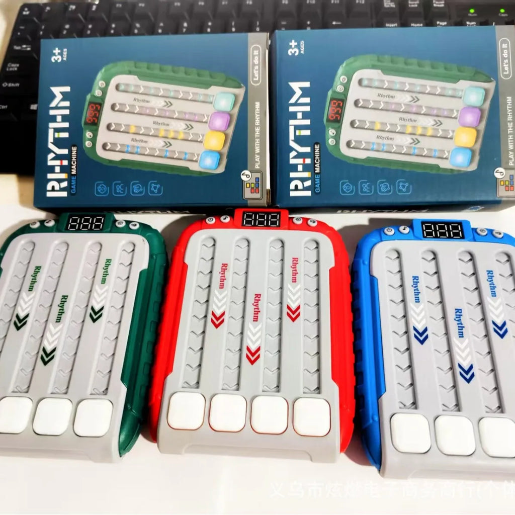 Electronic Music Rhythm Puzzle Game Machine Montessori Pockets Travel Toy Light Up Educationa Sensory Fast Push Table Game