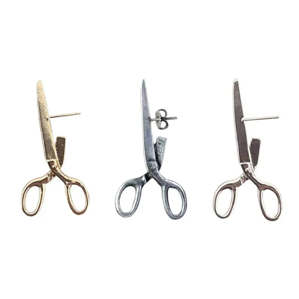 Exaggerated Weird Scissors Earrings Cool Ear Studs Cutter Earrings Studs Vintage Rock Shear Stud Earrings Party