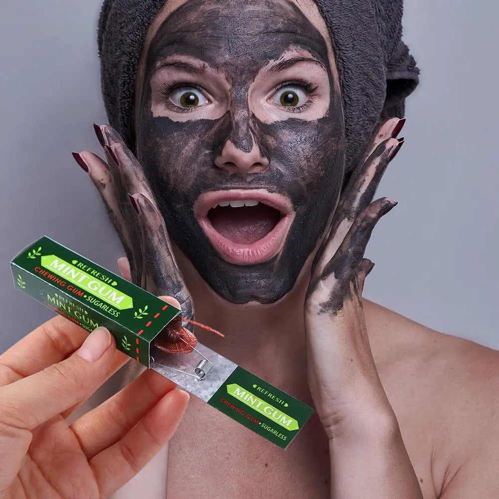 Prank Trick Toy April Fools Day Simulation Fake Chewing Gum Toy Shocking Cockroach Chewing Pull Head Spoof Toys For Children