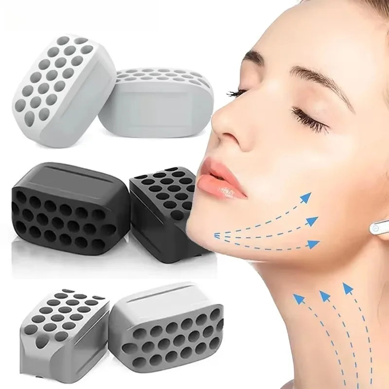 1/2Pcs Large Jaw Exerciser Fitness Jawline Muscle Training Double Chin Reducer Neck Face Slimming Mouth Jawliner Silicone Chew