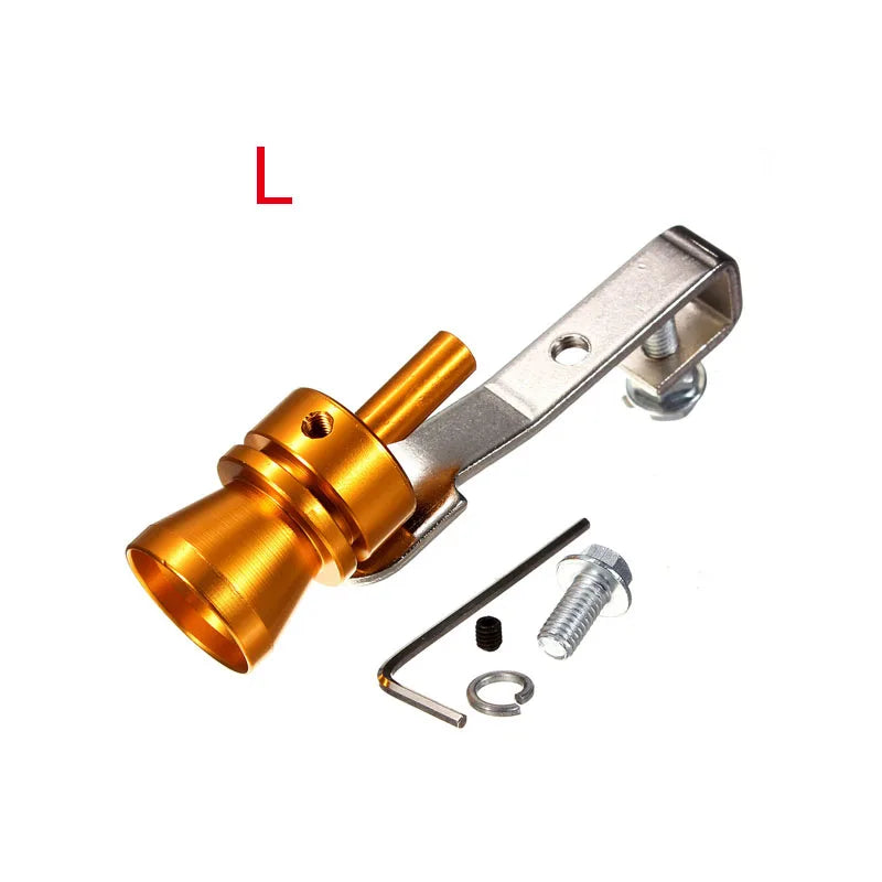Gold Motorbike Car Blow Off Turbo Whistle Exhaust Muffler Pipe Aluminum Simulator Sound Pipe Car Motorcycle S/M/L/XL Car Styling