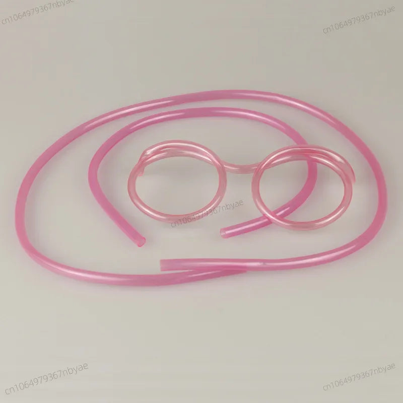 Funny Soft Glasses Straw Baby Flexible Drinking Tube Kids Crazy DIY Straws Creative Toys Children Birthday Party Toy Accessories