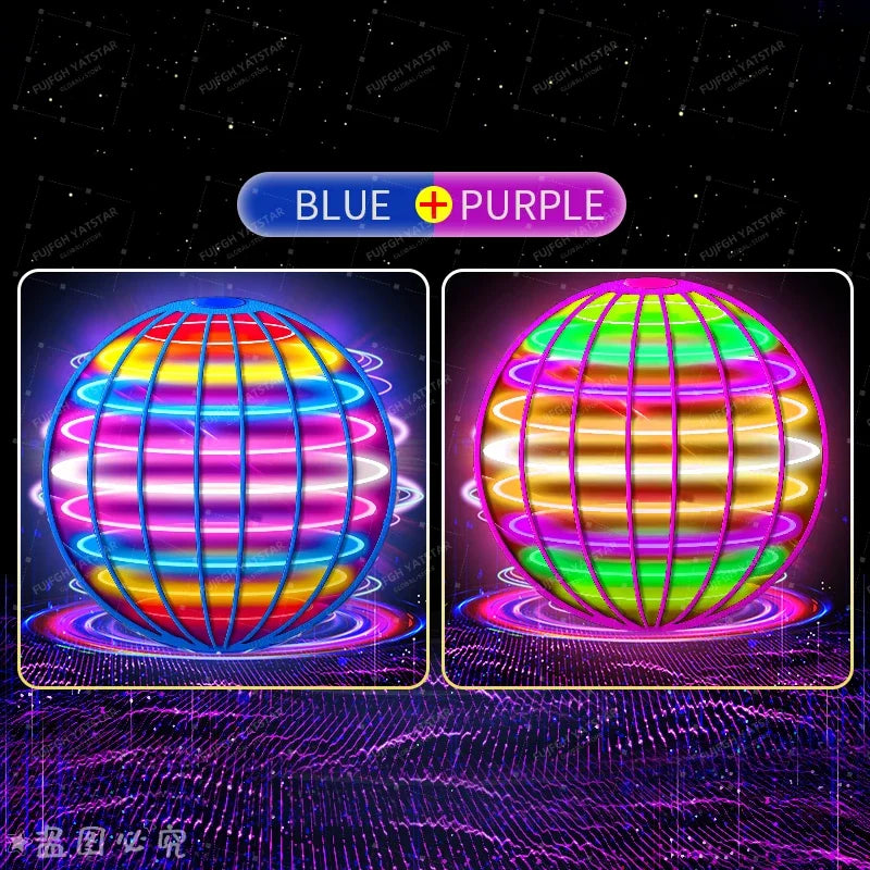 Flying Ball Children's Hand Controlled Color LED Cosmic Globe 360 ° Rotating Suspension Ball Suitable for Indoor and Outdoor Toy