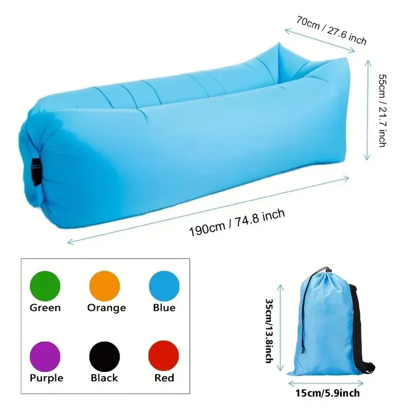 Recliner Air Lazy Inflatable Sofa Bag, Portable Camping Sofa Mattress, Music Festival Recliner