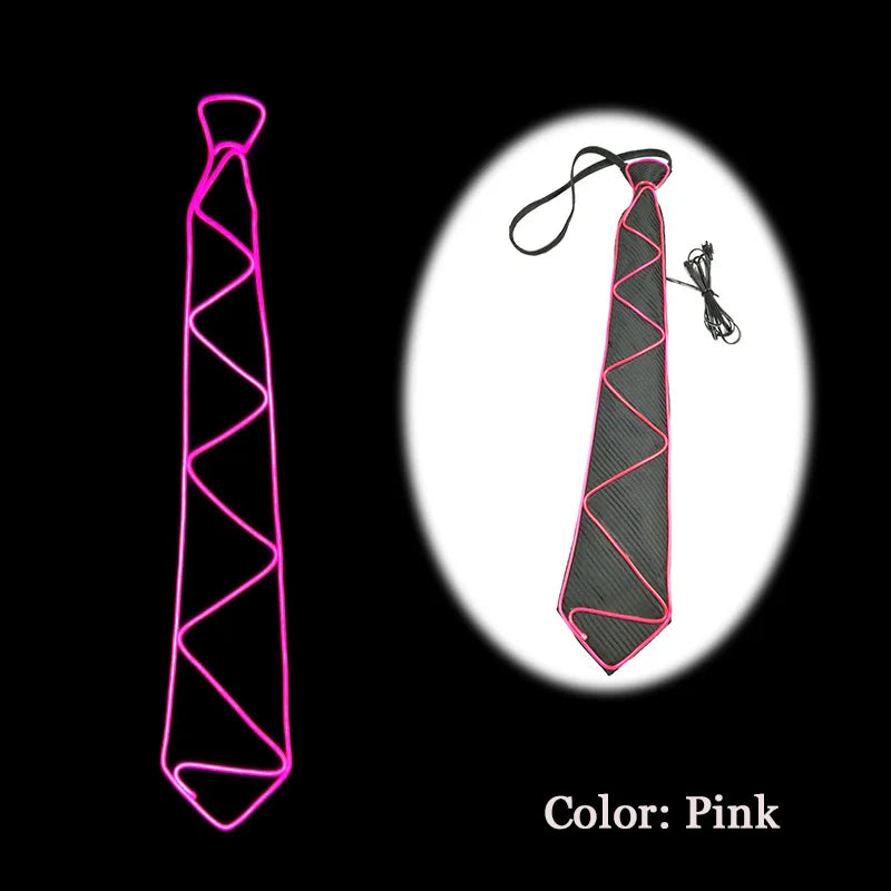 New Style Light Up Neon Bowtie EL Wire LED Necktie Glowing Luminous Bar Party Tie Christmas Decor Rave Costume Accessories