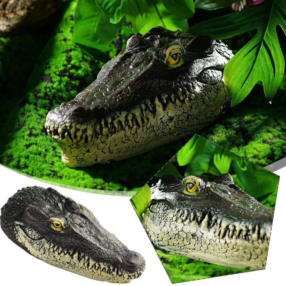 1pc Floating Alligator Head Aquatic Simulation Realistic Courtyard Head Animal Pond Pool Ornaments Park Decor Crocodile Out A5A5
