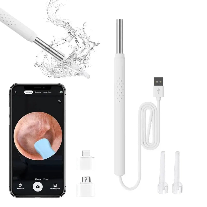 Smart Ear Cleaning Endoscope Spoon Mini Camera Ear Picker Ear Wax Removal Visual Ear Mouth Nose Otoscope Support Android PC