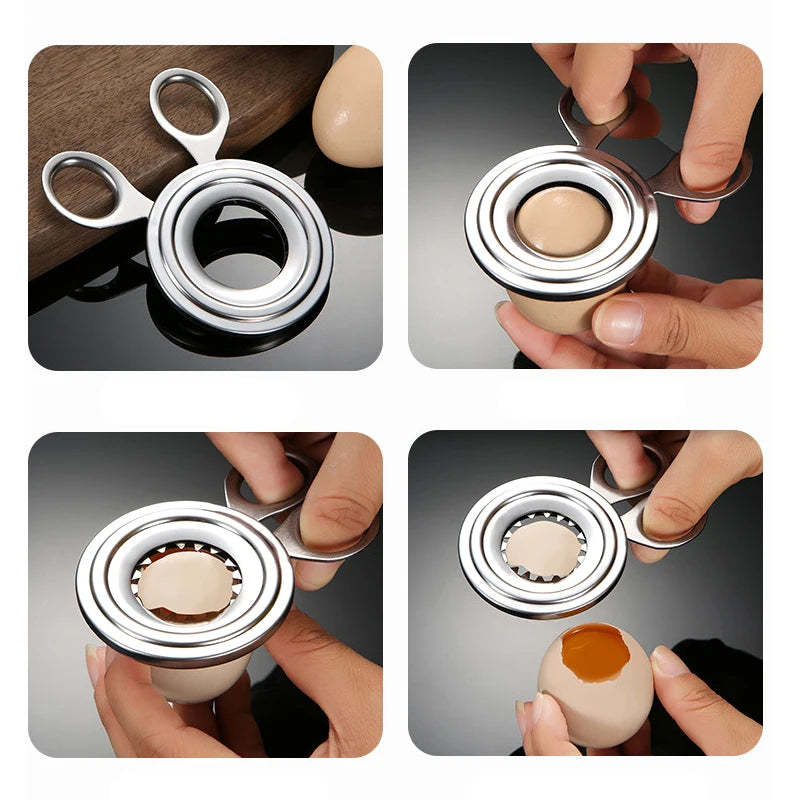 Stainless Steel Boiled Egg Shell Topper Cutter Snipper Opener Kitchen Gadget Home Essential Egg Cracker Stripper Cooking Tool