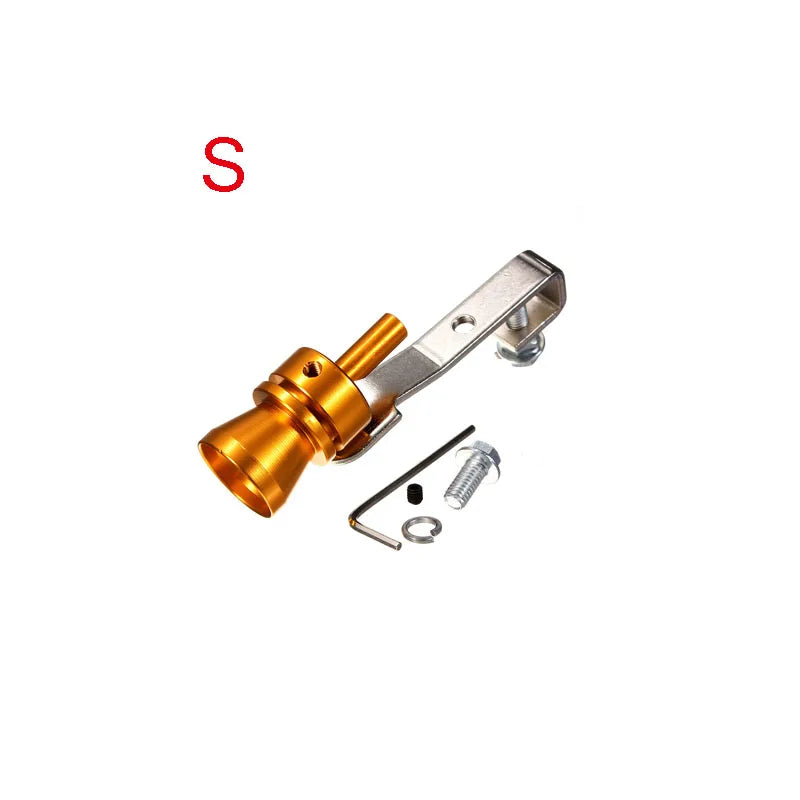 Gold Motorbike Car Blow Off Turbo Whistle Exhaust Muffler Pipe Aluminum Simulator Sound Pipe Car Motorcycle S/M/L/XL Car Styling