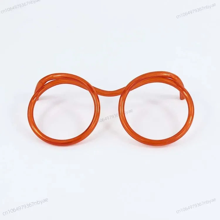Funny Soft Glasses Straw Baby Flexible Drinking Tube Kids Crazy DIY Straws Creative Toys Children Birthday Party Toy Accessories