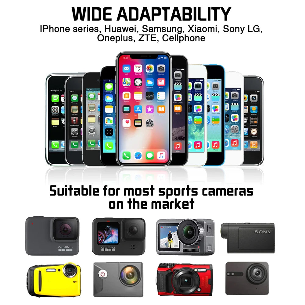 Universal Smartphone Head Strap Mount With Mobile Phone Holder Clip for Iphone 14 13 Xiaomi Huawei Samsung for Action Camera POV