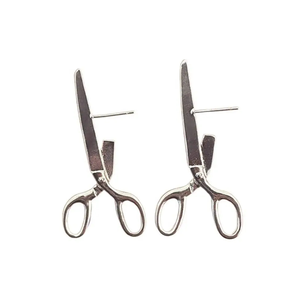 Exaggerated Weird Scissors Earrings Cool Ear Studs Cutter Earrings Studs Vintage Rock Shear Stud Earrings Party