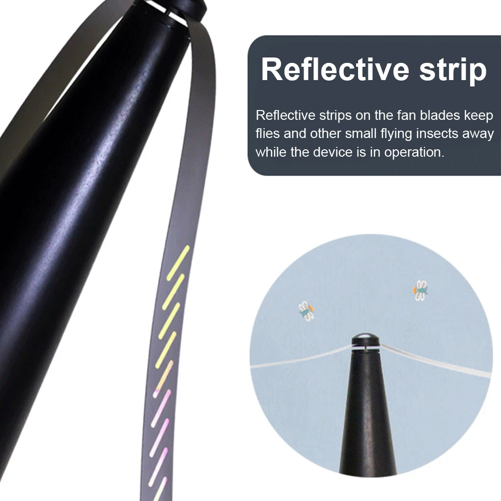 Outdoor Fly Bug Repeller Portable Pest Fan Electric Food Protector Silver