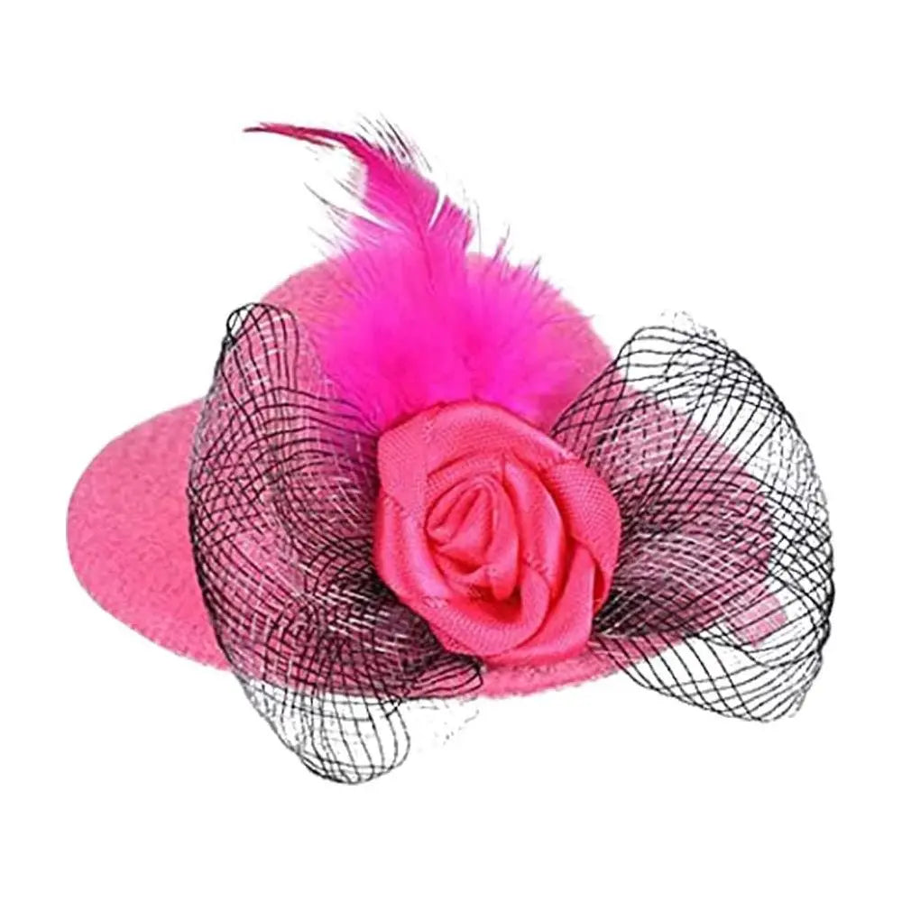 Adjustable Rooster Duck Stylish Show Costum Chicken Hats Cap for Hens Pets Supplies Feather Top Hat