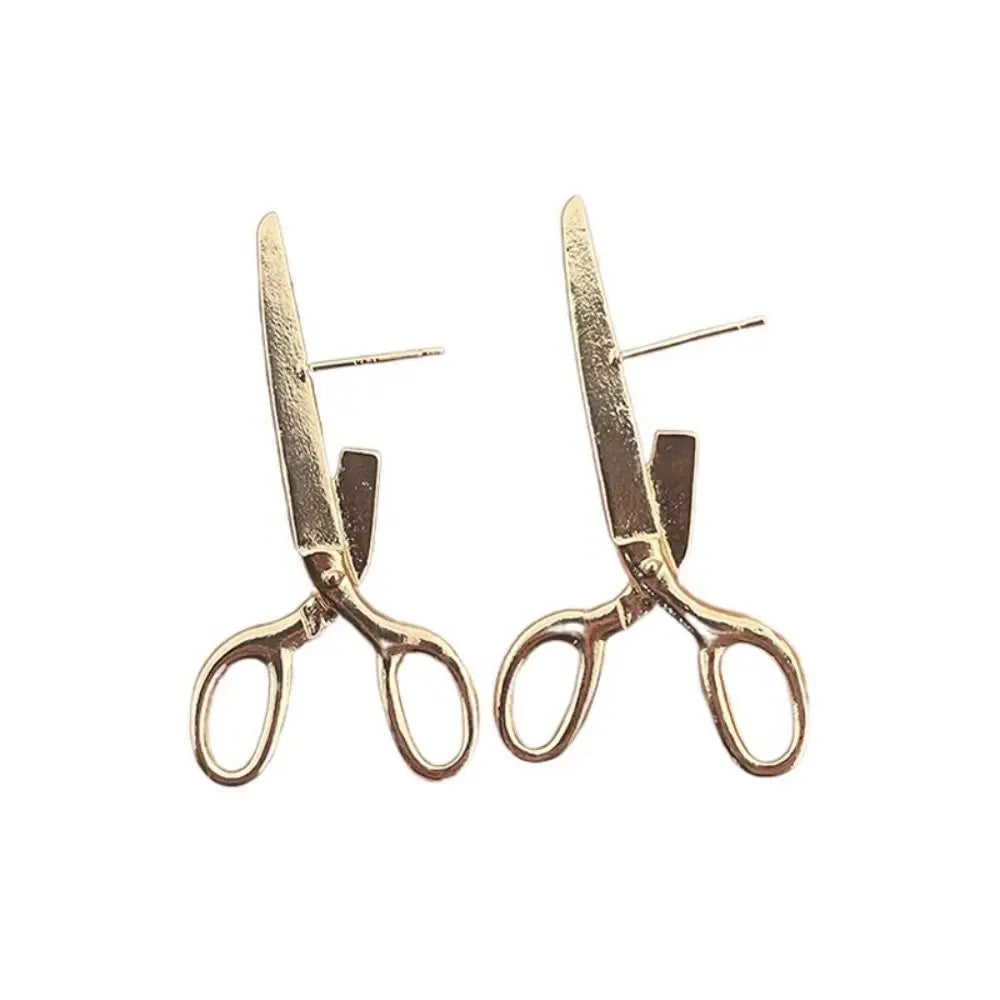 Exaggerated Weird Scissors Earrings Cool Ear Studs Cutter Earrings Studs Vintage Rock Shear Stud Earrings Party