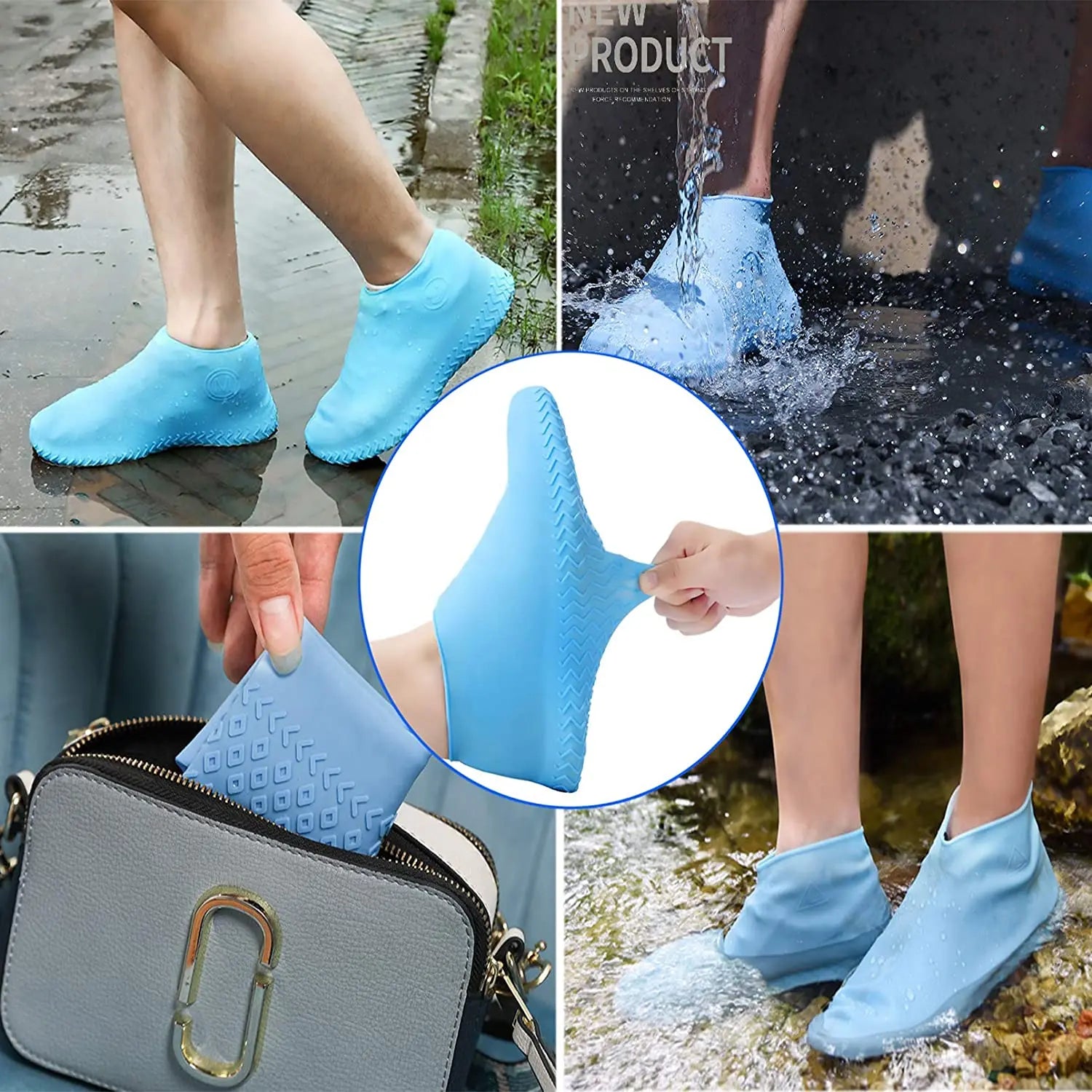 6 color Vintage Rubber Boot Reusable Waterproof Rain Shoes Cover Non-Slip Silicone Overshoes Boot Cover Unisex Shoes Accessories