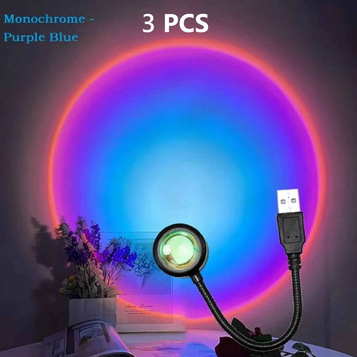LED Sunset Lamp Nightlights USB Projector Birthday Party Decoration Mood Lights For Bedroom Living Room Wall Photography