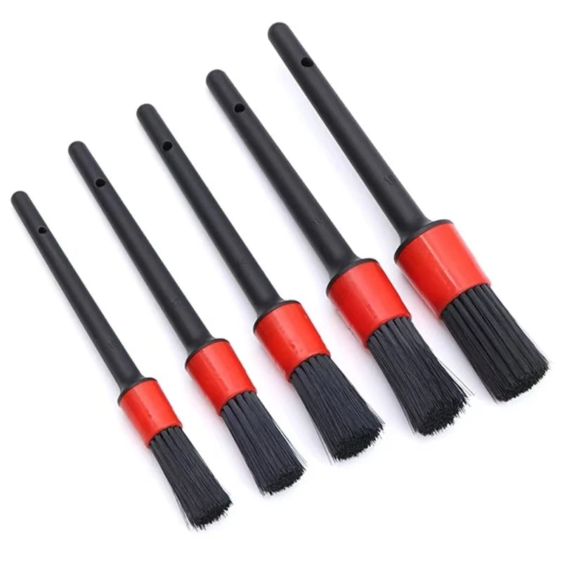 5PCS Car Detailing Brush Set Premium Fiber Multifunction Cleaning Brush For Cleaning Wheels Engine Interior Air Vents Wash Kit