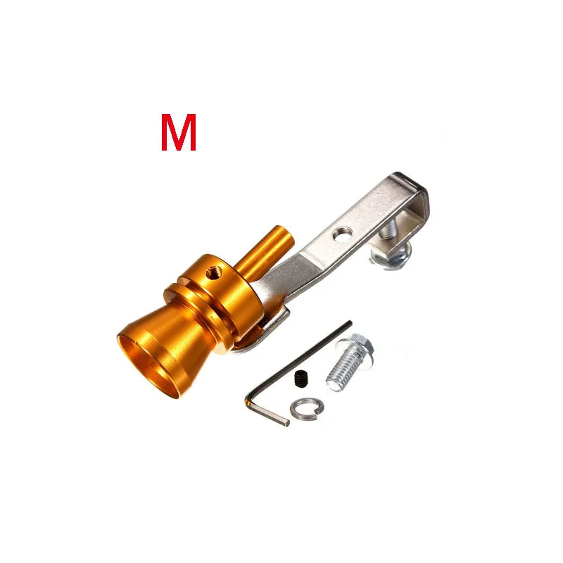 Gold Motorbike Car Blow Off Turbo Whistle Exhaust Muffler Pipe Aluminum Simulator Sound Pipe Car Motorcycle S/M/L/XL Car Styling