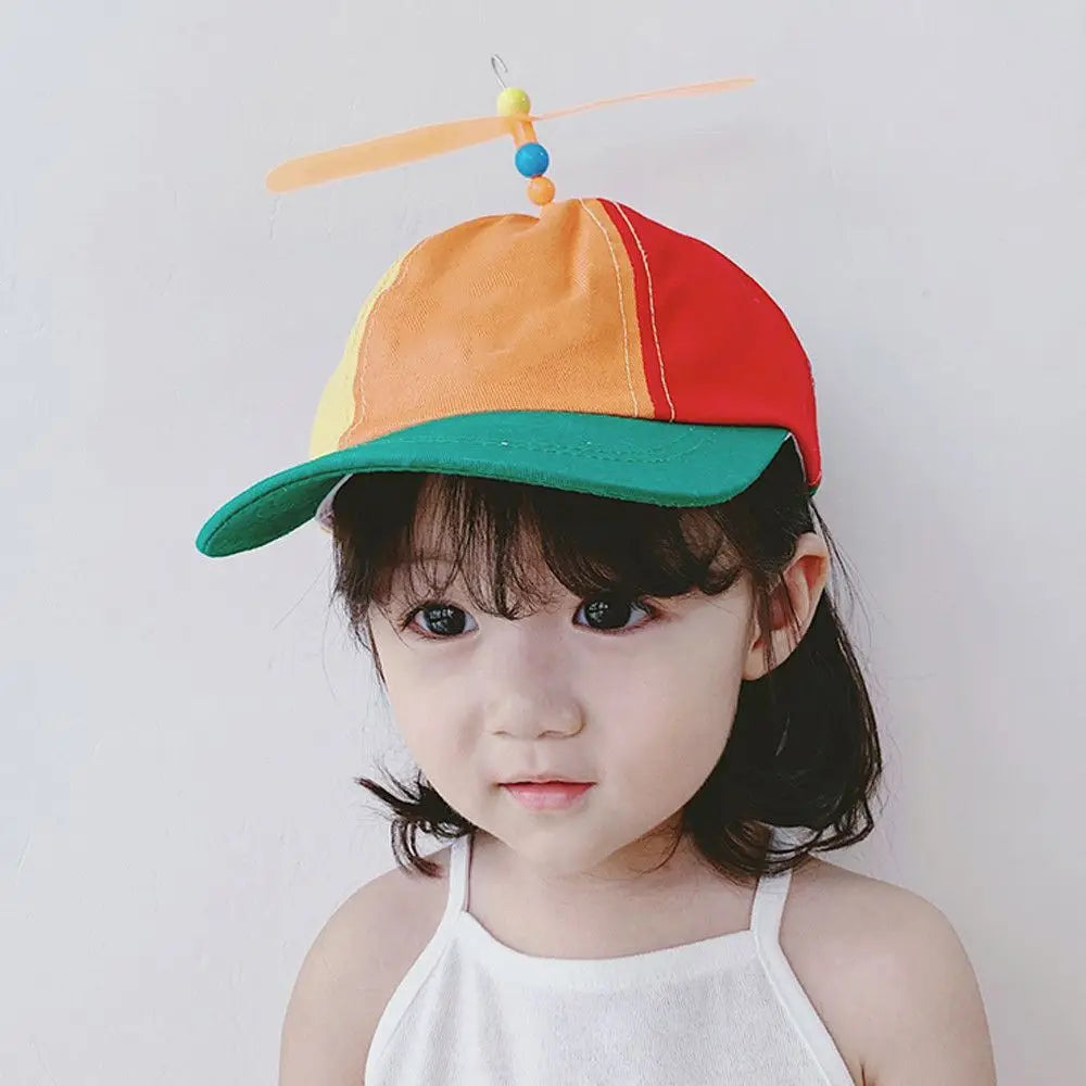 52-61cm Kids Boys Girls Rainbow Baseball Cap Bamboo Dragonfly Funny Snapback Hat Helicopter Propeller Adventure Dad Hat