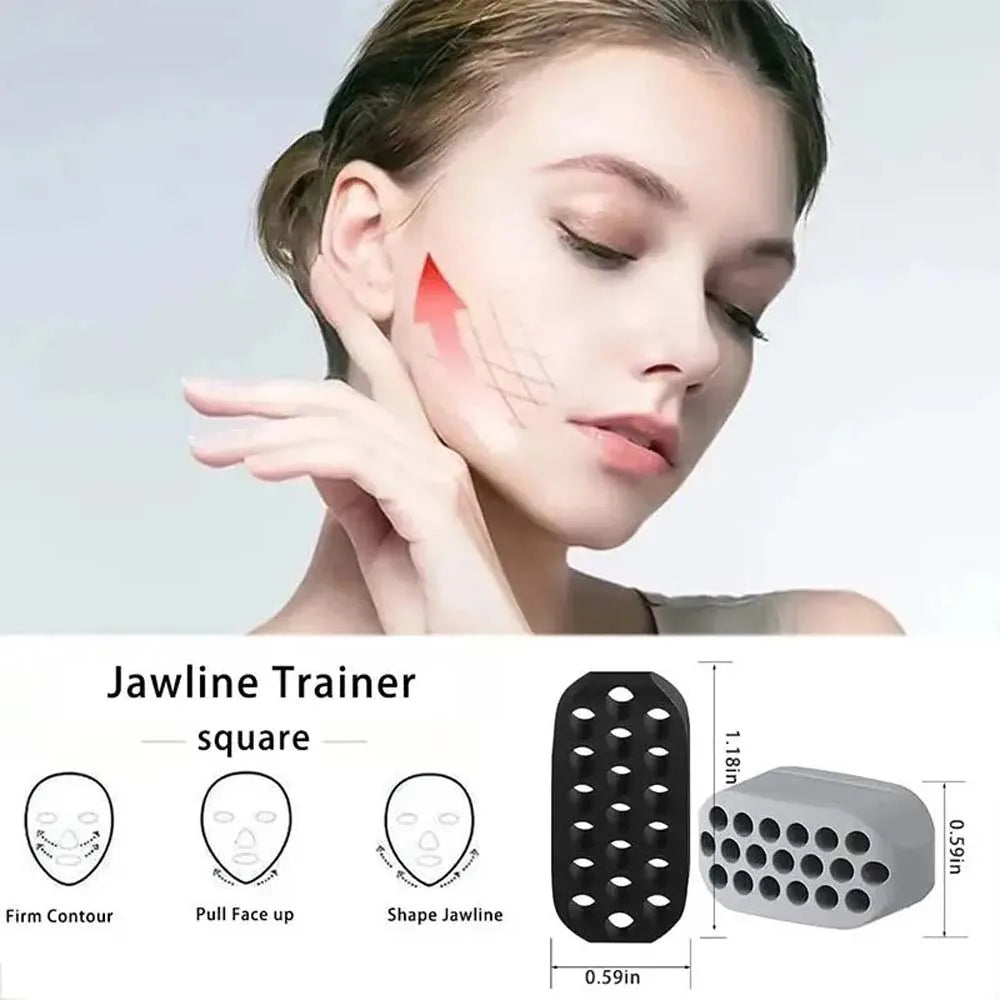 1/2Pcs Large Jaw Exerciser Fitness Jawline Muscle Training Double Chin Reducer Neck Face Slimming Mouth Jawliner Silicone Chew