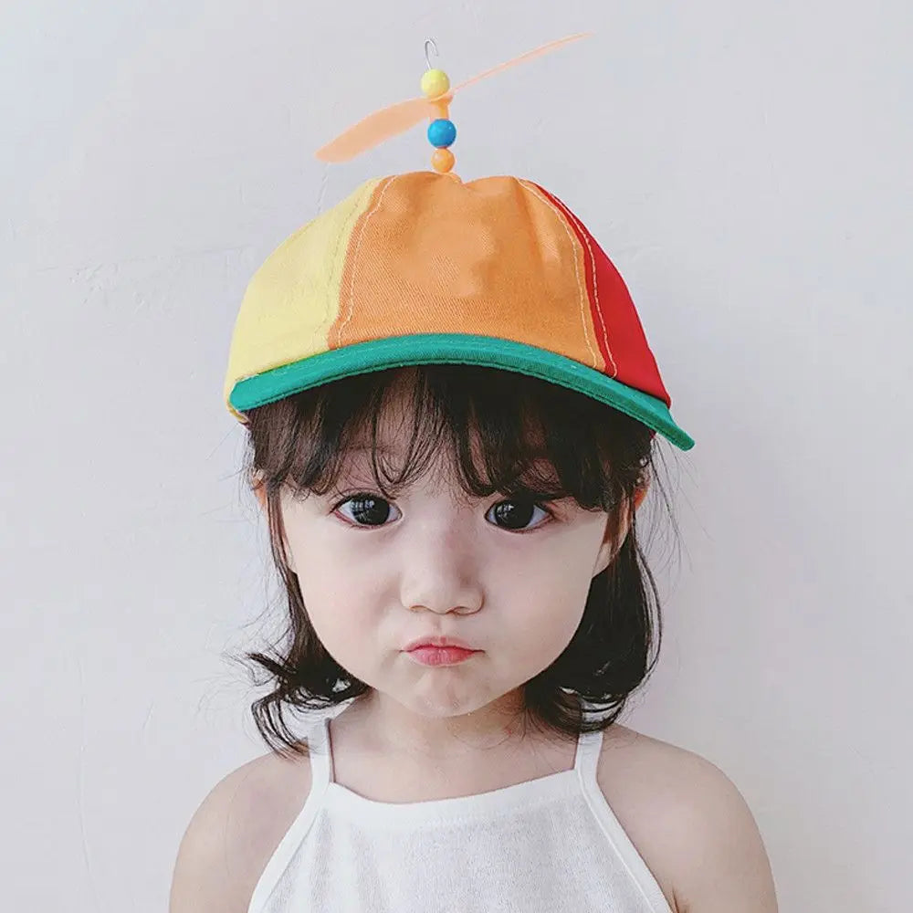 52-61cm Kids Boys Girls Rainbow Baseball Cap Bamboo Dragonfly Funny Snapback Hat Helicopter Propeller Adventure Dad Hat