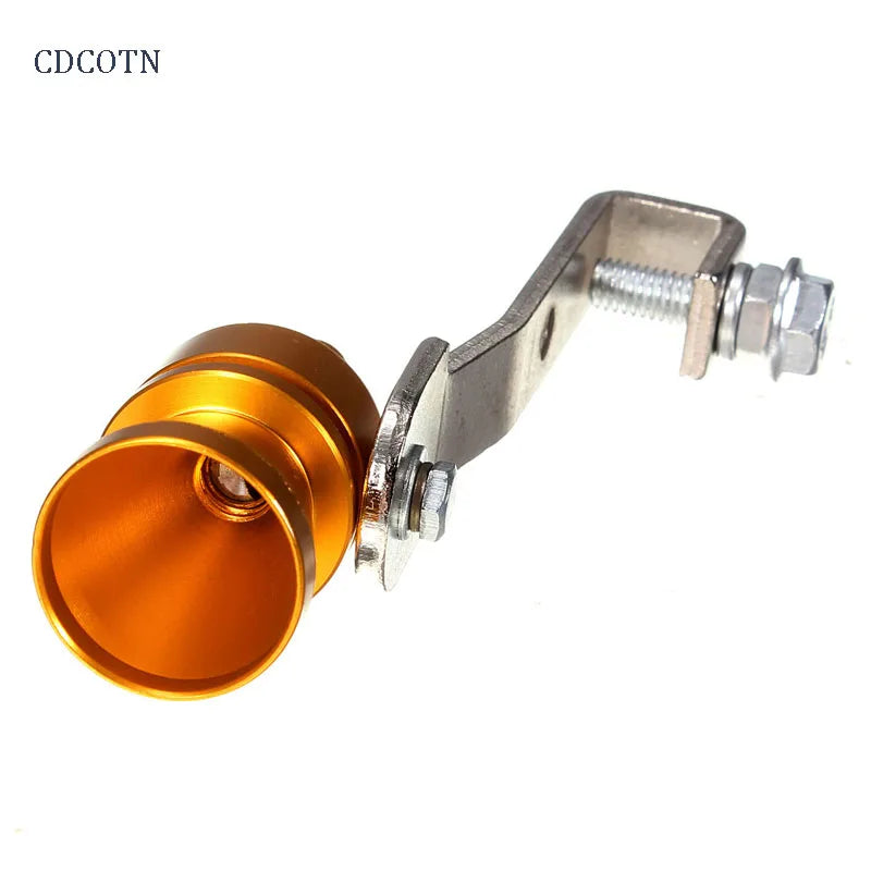 Gold Motorbike Car Blow Off Turbo Whistle Exhaust Muffler Pipe Aluminum Simulator Sound Pipe Car Motorcycle S/M/L/XL Car Styling
