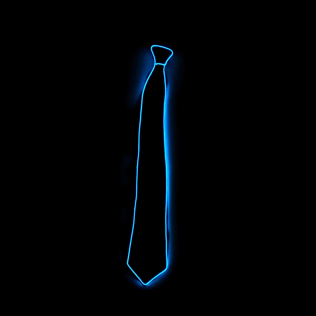 Flashing Neon Light LED Tie Halloween Christmas Dance Supplies Wedding Performance Decoration Luminous EL Wire Necktie