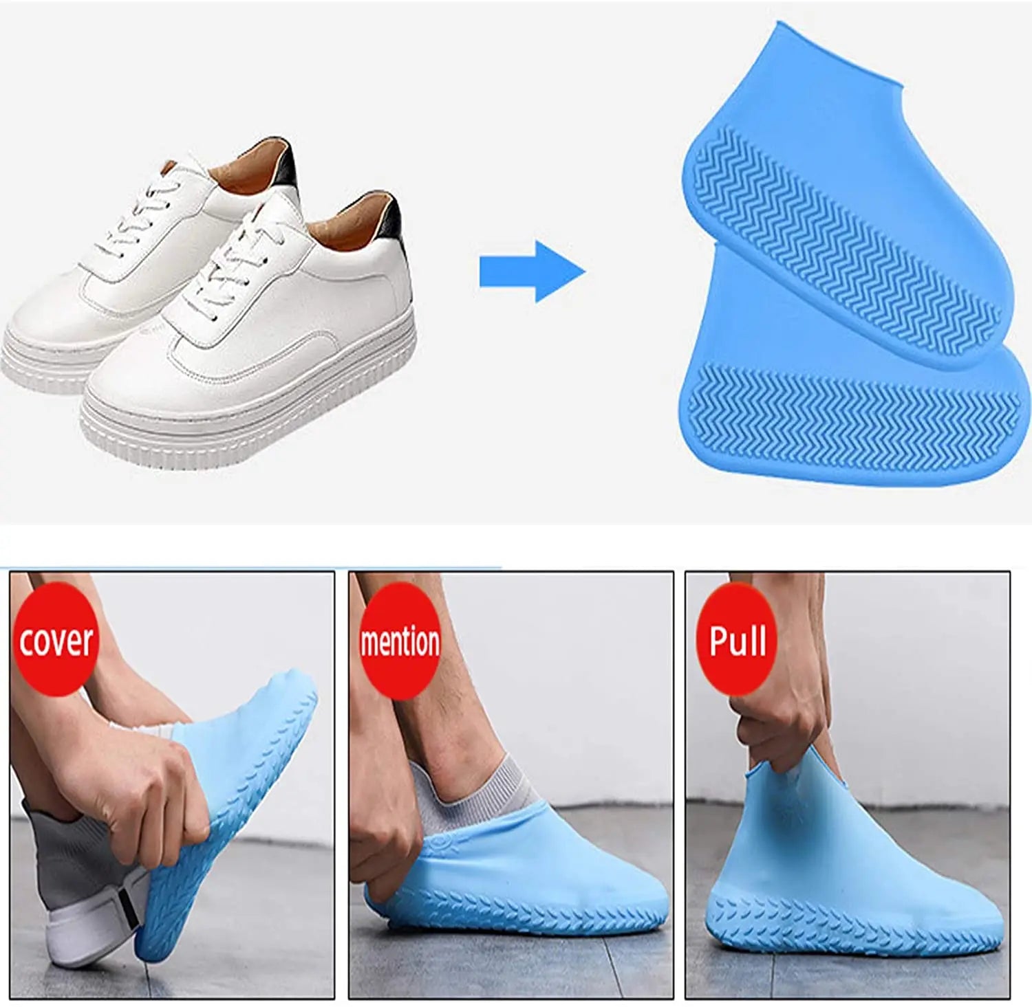 6 color Vintage Rubber Boot Reusable Waterproof Rain Shoes Cover Non-Slip Silicone Overshoes Boot Cover Unisex Shoes Accessories