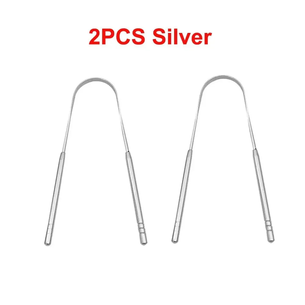 Premium 1pcs/3pcs Metal Tongue Scraper Cleaner for Adults & Kids Portable Stainless Steel Tongue Scrapers Brushes for Removing