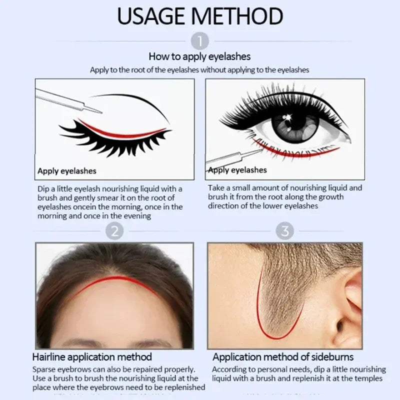 Eyelashes Eyebrow Growth Serum Nourish Liquid Extension Intensive Lengthen Follicles Hairline Lashes Enhancer Thick Growth Serum