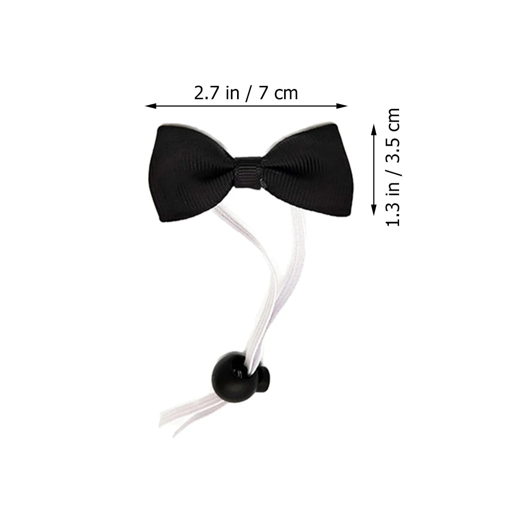 2pcs Pet Bachelor's Hat Set Elastic Adjustable Black Tassel Graduation Cap Bow Tie Dog Accessories Small Animals Costumes