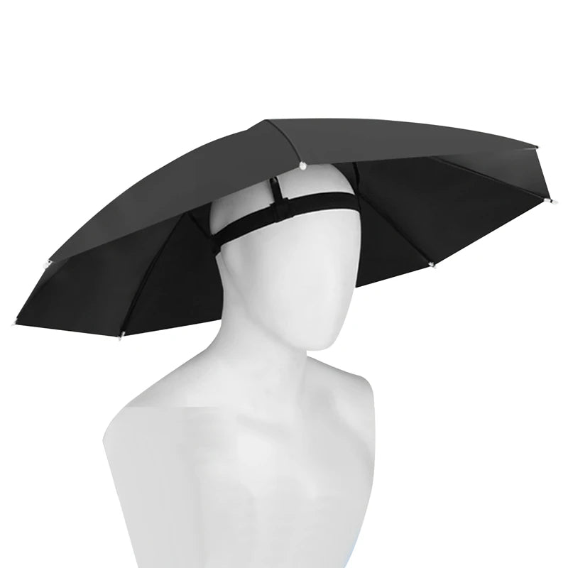 Foldable Umbrella Hat For Sun Protection Rain Protection Fishing Outdoor Sports Cycling Sun Protection Head Wearing Umbrella Hat