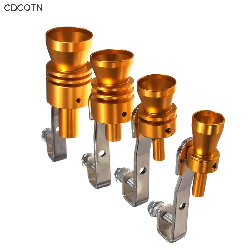 Gold Motorbike Car Blow Off Turbo Whistle Exhaust Muffler Pipe Aluminum Simulator Sound Pipe Car Motorcycle S/M/L/XL Car Styling
