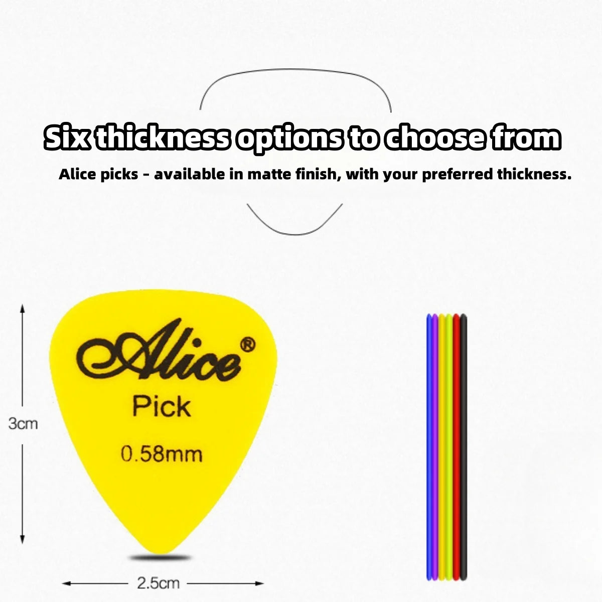 Alice Guitar Pick Mixed ABS Premium Matte Anti-Skid Guitar Pick 24/50/100 Pieces w/ Pick Box /for Acoustic Electric/Ukulele