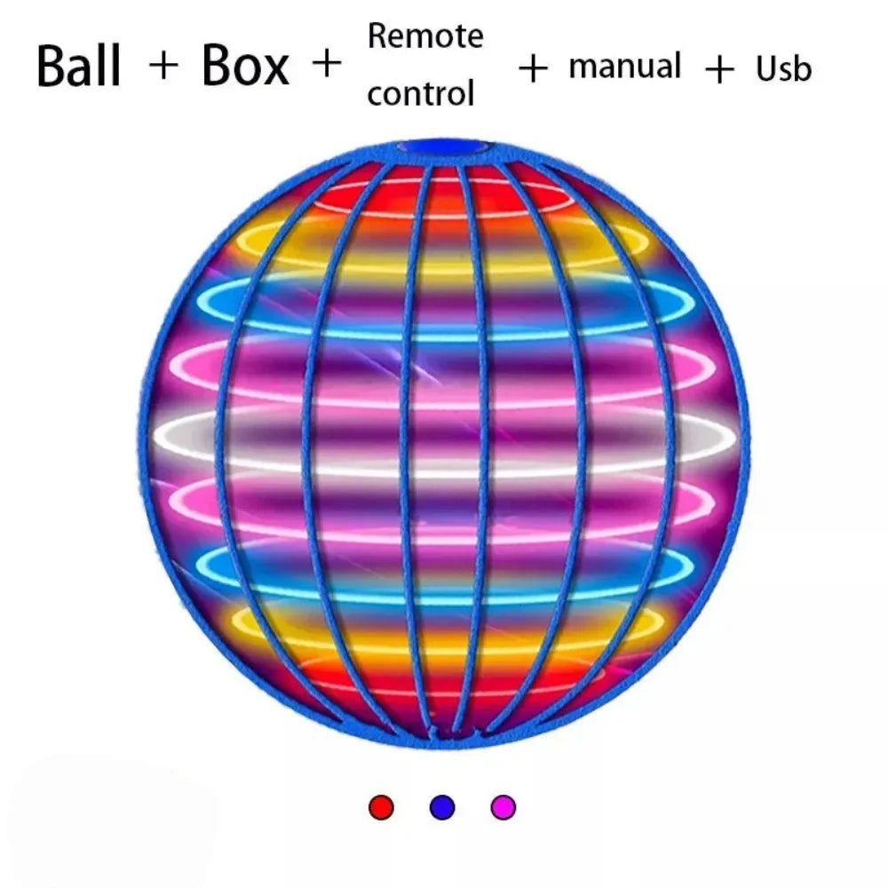 Flying Ball Children's Hand Controlled Color LED Cosmic Globe 360 ° Rotating Suspension Ball Suitable for Indoor and Outdoor Toy