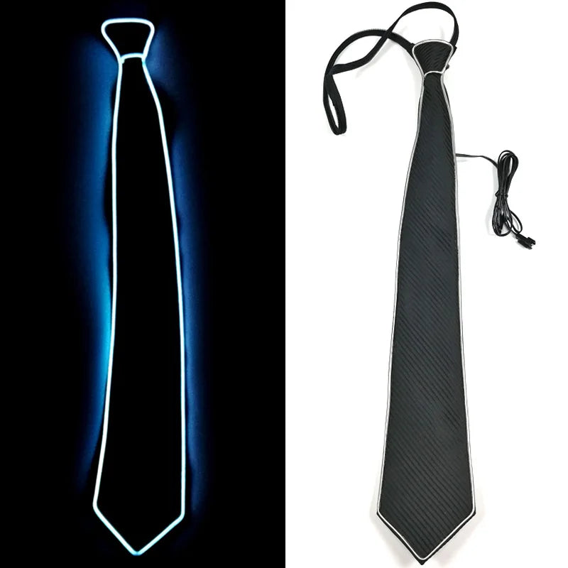 New Style Light Up Neon Bowtie EL Wire LED Necktie Glowing Luminous Bar Party Tie Christmas Decor Rave Costume Accessories