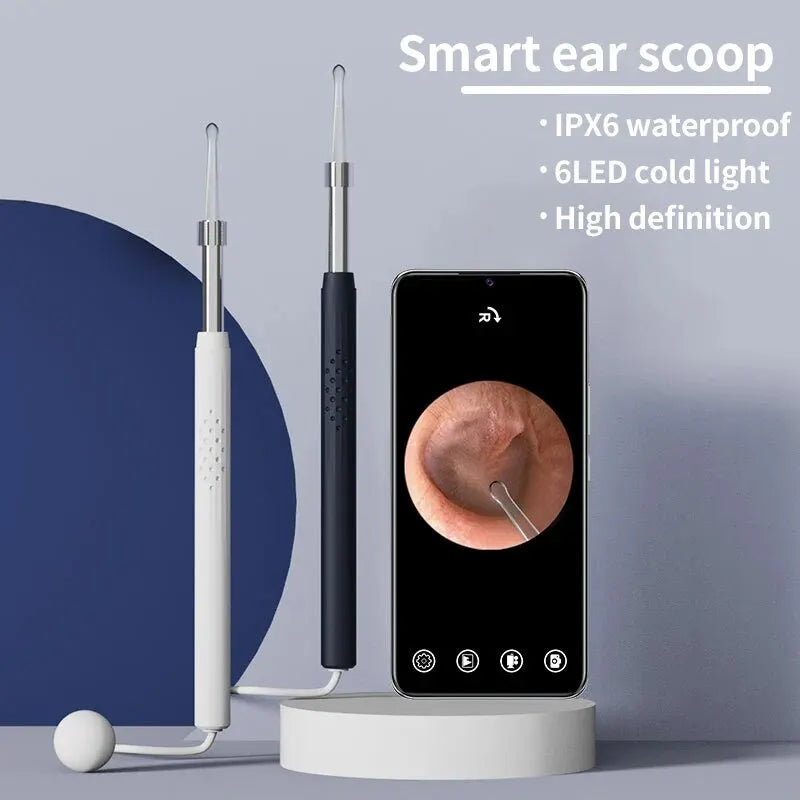 Smart Ear Cleaning Endoscope Spoon Mini Camera Ear Picker Ear Wax Removal Visual Ear Mouth Nose Otoscope Support Android PC
