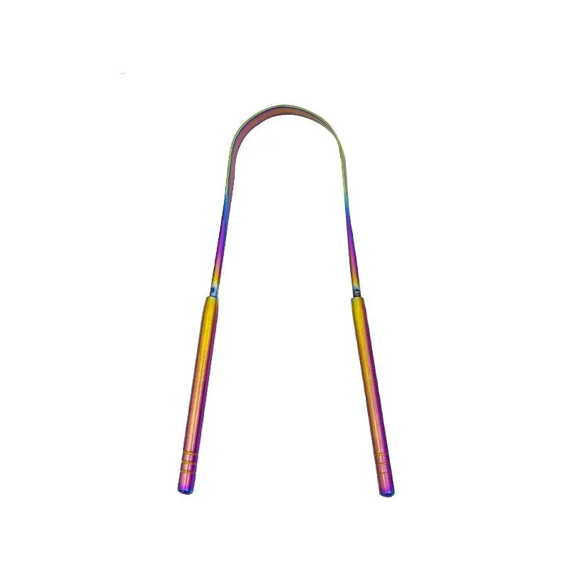 3pcs Stainless Steel Tongue Scraper U-shaped Metal Fresh Breath Cleaning Coated Tongue Toothbrush Oral Hygiene Care Tools