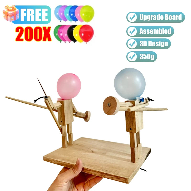 Balloon Bamboo Man Battle Thickened Version Bamboo Man Fencing Puppets Battle Game for 2 Players Whack A Balloon Party Home